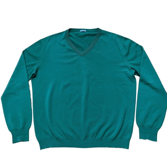 Malo Firenze Mens Luxurious Cashmere Sweater Size XXLIT 56 v-neck Made Italy
